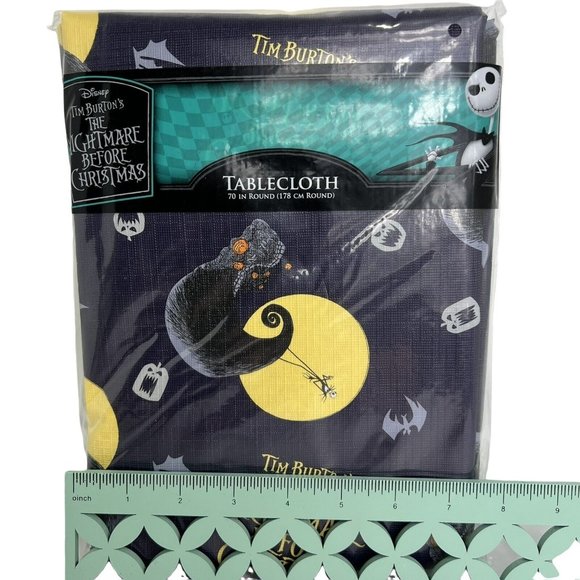 Disney Nightmare Before Christmas Tablecloth 70" Round Jack Skellington Pumpkins - Picture 12 of 12